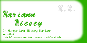 mariann micsey business card